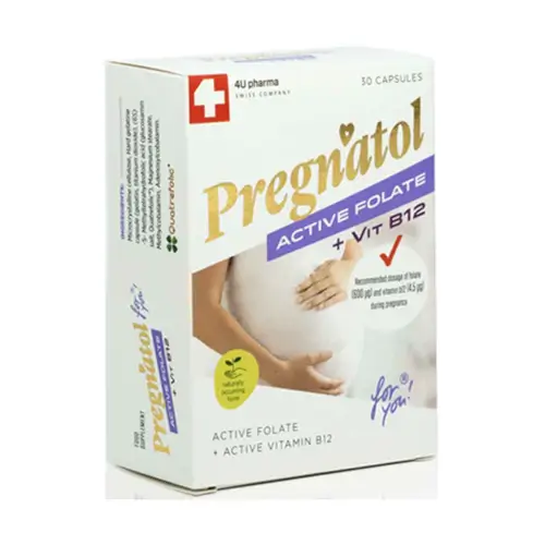4U Pharma Pregnatol Active Folate + B12 kapsule 30 kapsula