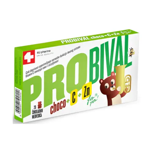 4U Pharma Probival choco + C + Zn 20 medvjedića