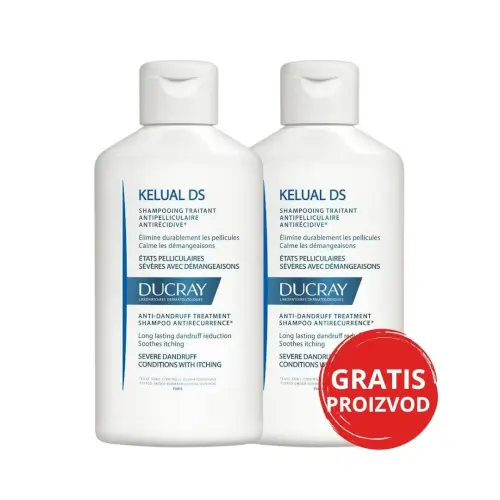 Ducray Kelual DS šampon protiv peruti 1 + 1 GRATIS 100ml + 100ml