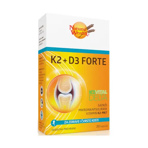 Natural Wealth K2 + D3 Forte 20 kapsula