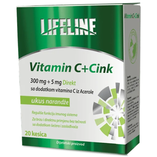LIFELINE Vitamin C+Cink Direkt 20 kesica