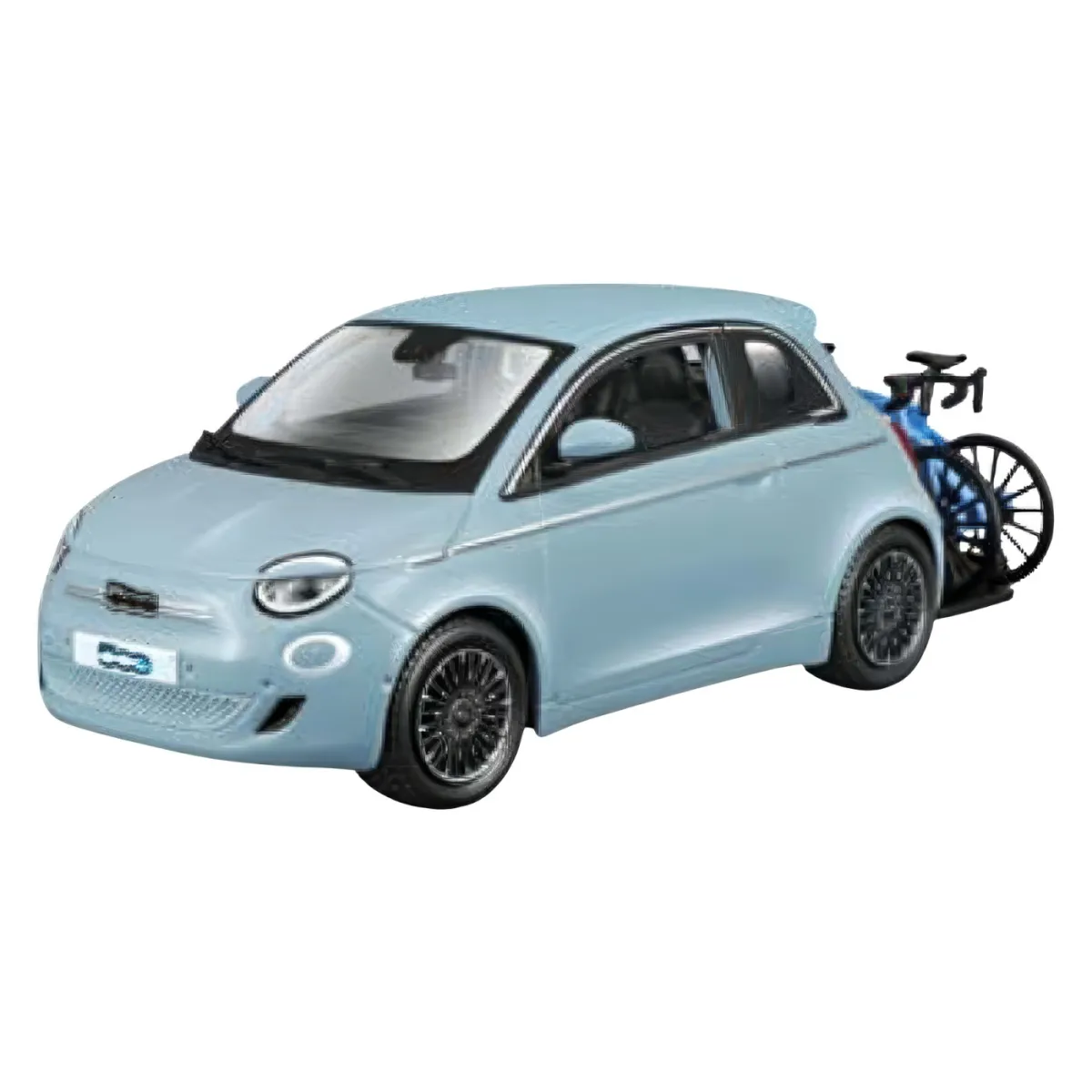 Autić Bburago Fiat 500E s biciklom 1/24
