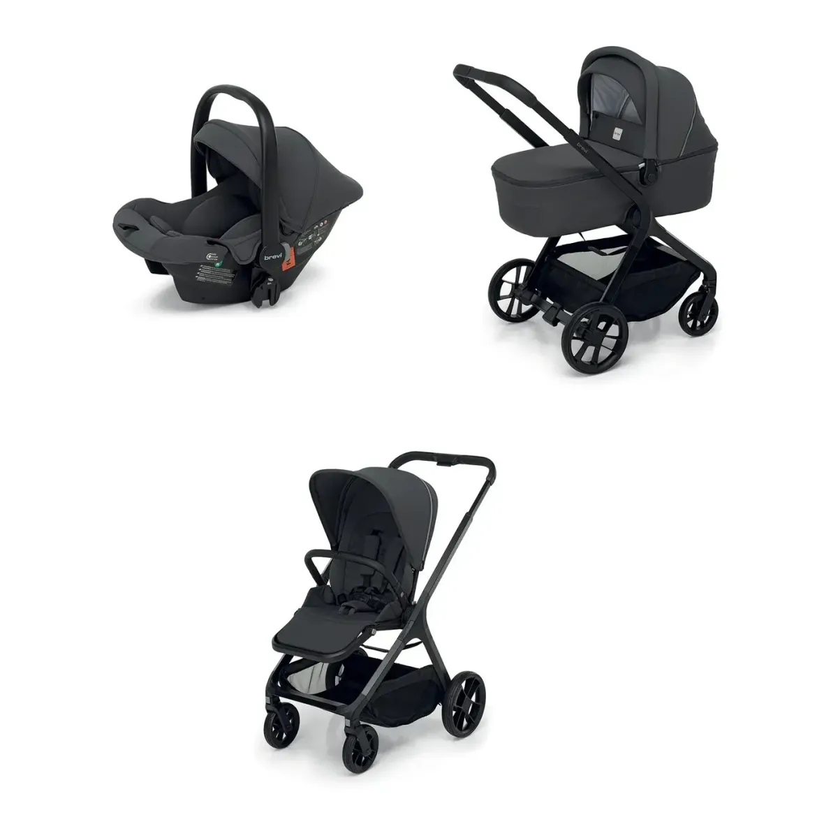 Kolica Brevi Brio Travel System 3U1 Grey 9302023002