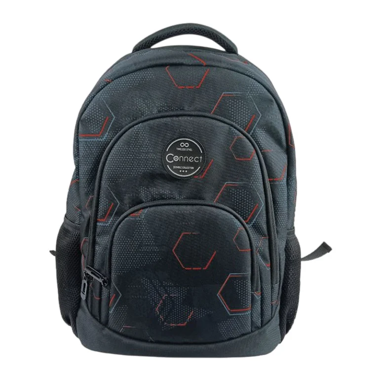 Školski ruksak Connect Monochrome Hexagon Basic siva Q