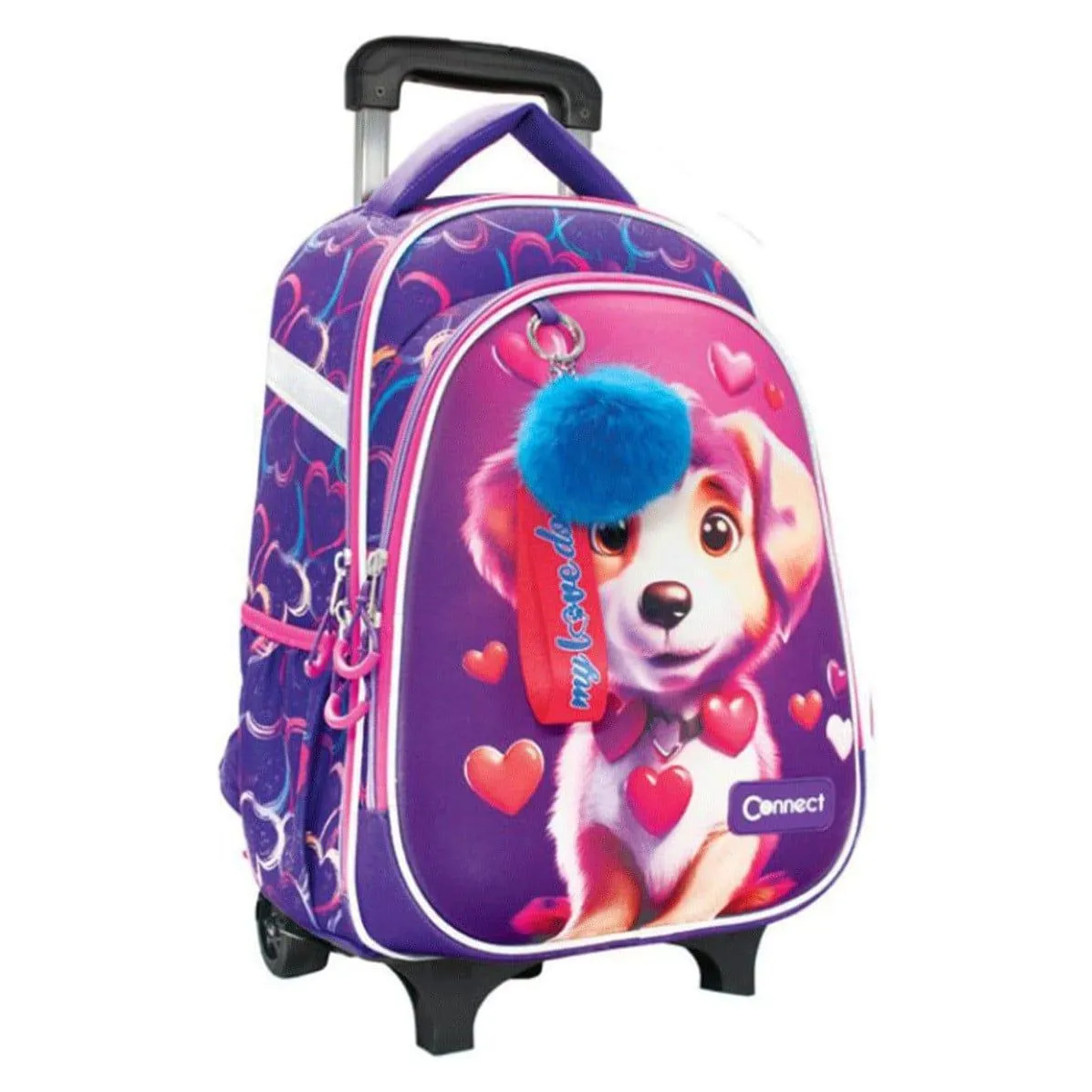 Školski ruksak s kotačima Connect XT 26 Love Dog