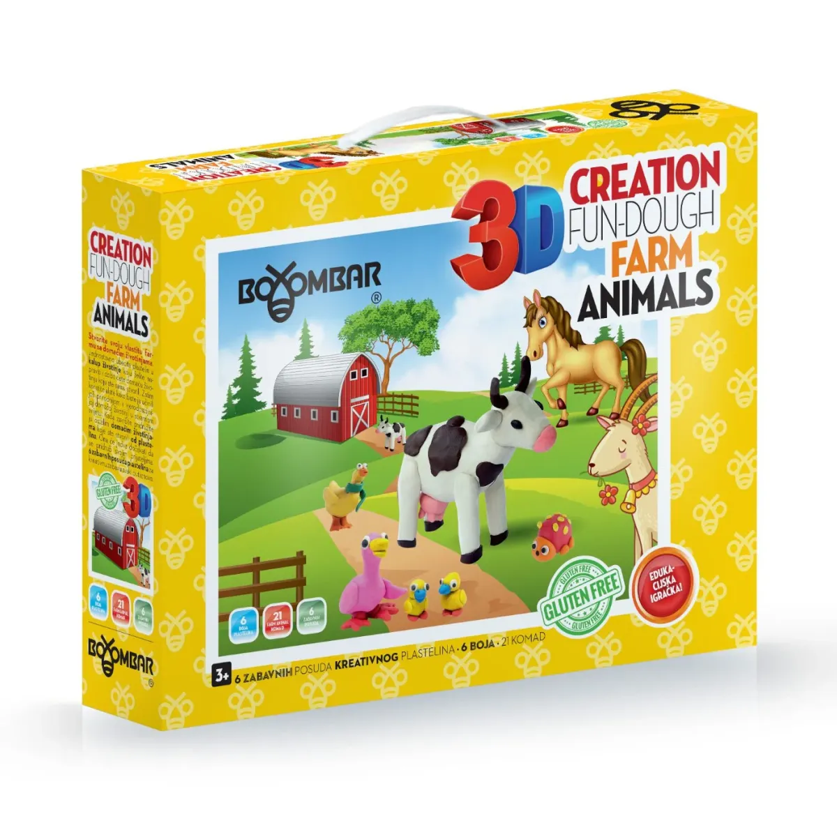 Plastelin BOOMBAR Creation Fun-Dough 3D Farm Animals