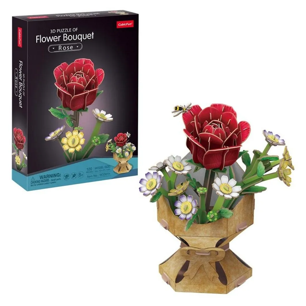 Puzzle 3D Cubic Fun Buket Ruža 113789
