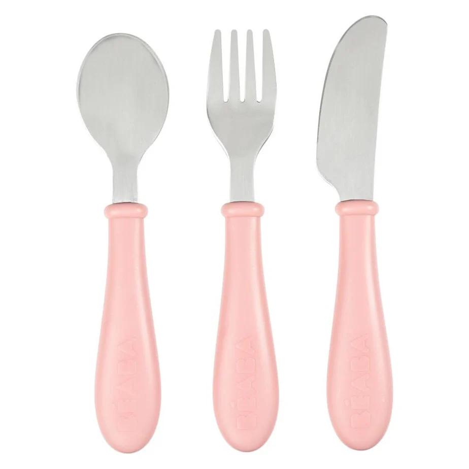 Set za jelo Béaba od nehrđajućeg čelika Old Pink 913462