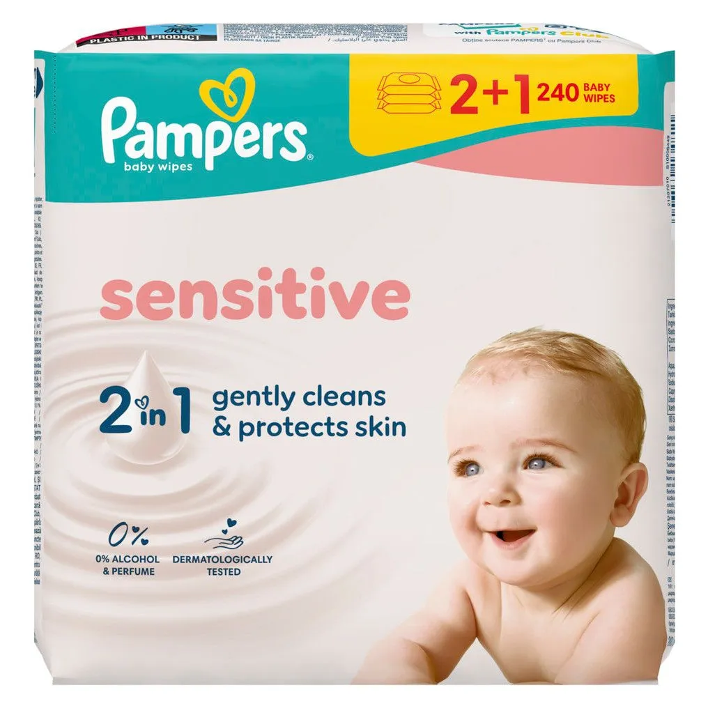 Vlažne maramice Pampers Sensitive 3×80