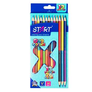 STR05519 START DRVENE BOJICE 13 X BICOLOR TRIANGULAR I ZAREZAC