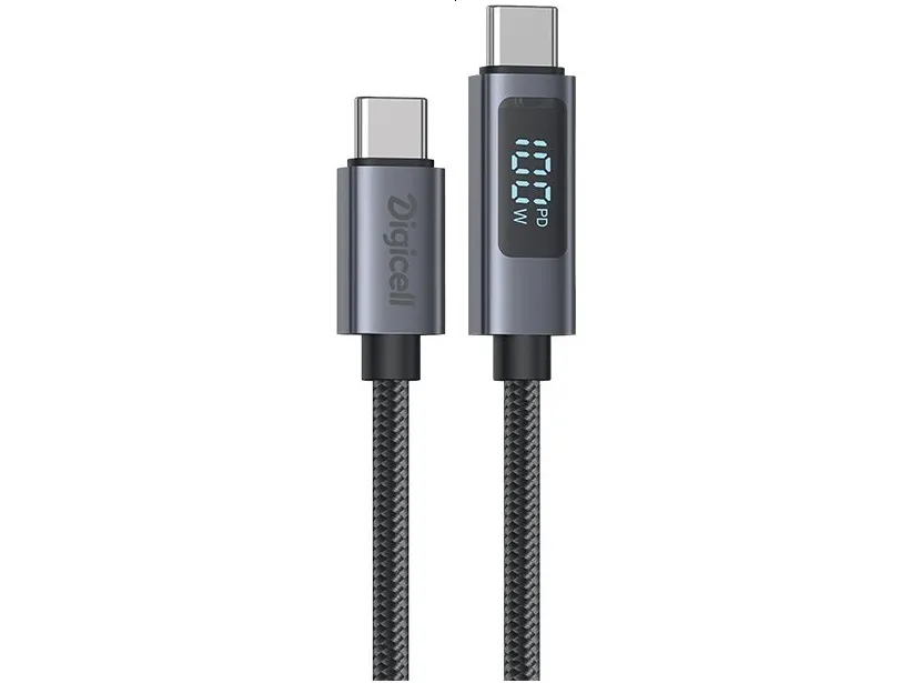 Digicell LED Display braided Type-C kabal 1m, 5A, 100W