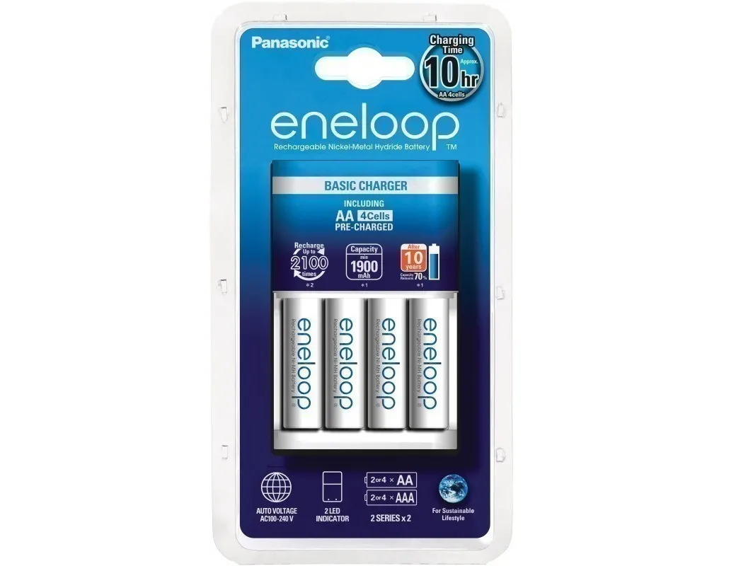 Punjač za baterije Panasonic Eneloop BQ-CC51 + 4 baterije 1900mAh NiMH AA
