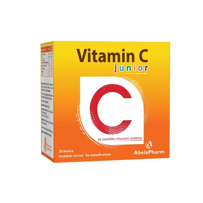 AbelaPharm Vitamin C junior 30 vrećica, Dodatak prehrani za nadopunu vitamina C kod djece