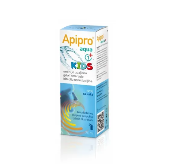 Apipharma APIPRO® Aqua KIDS 20ml, Za ublažavanje simptoma upale i nadražaja grla kod djece