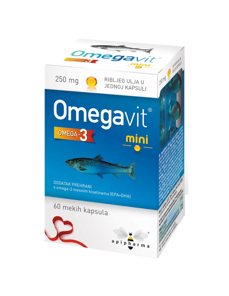 Apipharma Omegavit mini kapsule – Dodatak prehrani s omega-3 masnim kiselinama (EPA+DHA)