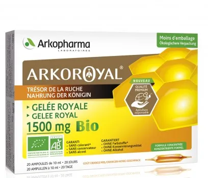 ARKOPHARMA ARKOROYAL® MATIČNA MLIJEČ 1500 mg, Sadrži organski med i vrhunsku organsku matičnu mliječ