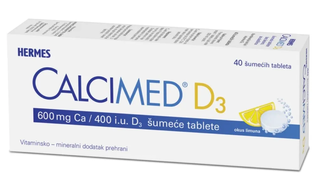 CALCIMED® D3 ŠUMEĆE TABLETE a40, Dodatak prehrani sa kalcijem, vitaminom D3 i sladilima