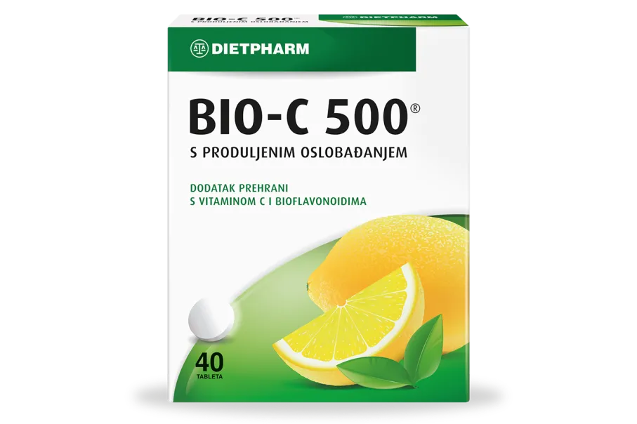 DIETPHARM Bio-C 500® tbl a 40, Dodatak prehrani s vitaminom C i bioflavonoidima
