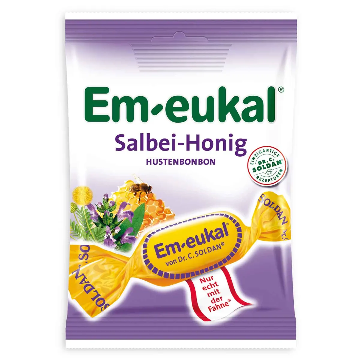 EM EUKAL Eukaliptus Kadulja i Med 75g, Bombone za olakšavanje kašlja i promuklosti