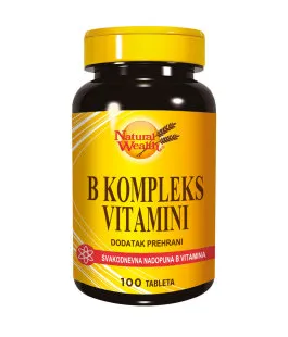 NATURAL WEALTH B KOMPLEKS VITAMINI 100 tablete, Dodatak prehrani za nadoknadu vitamina B skupine