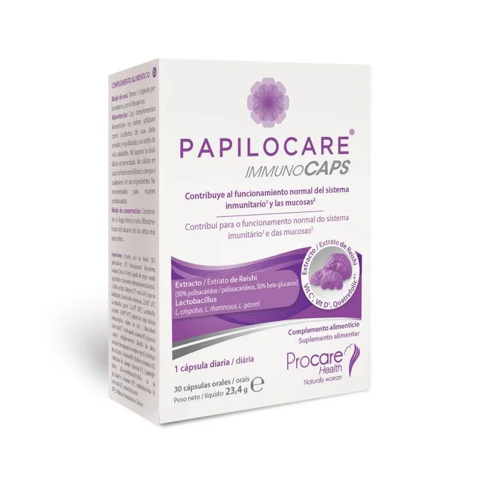 PAPILOCARE Immunocaps a30 kapsula, Dodatak prehrani koji sadrži suhi ekstrakt Reishi gljive, žive kulture mikroorganizama, vitamine i minerale