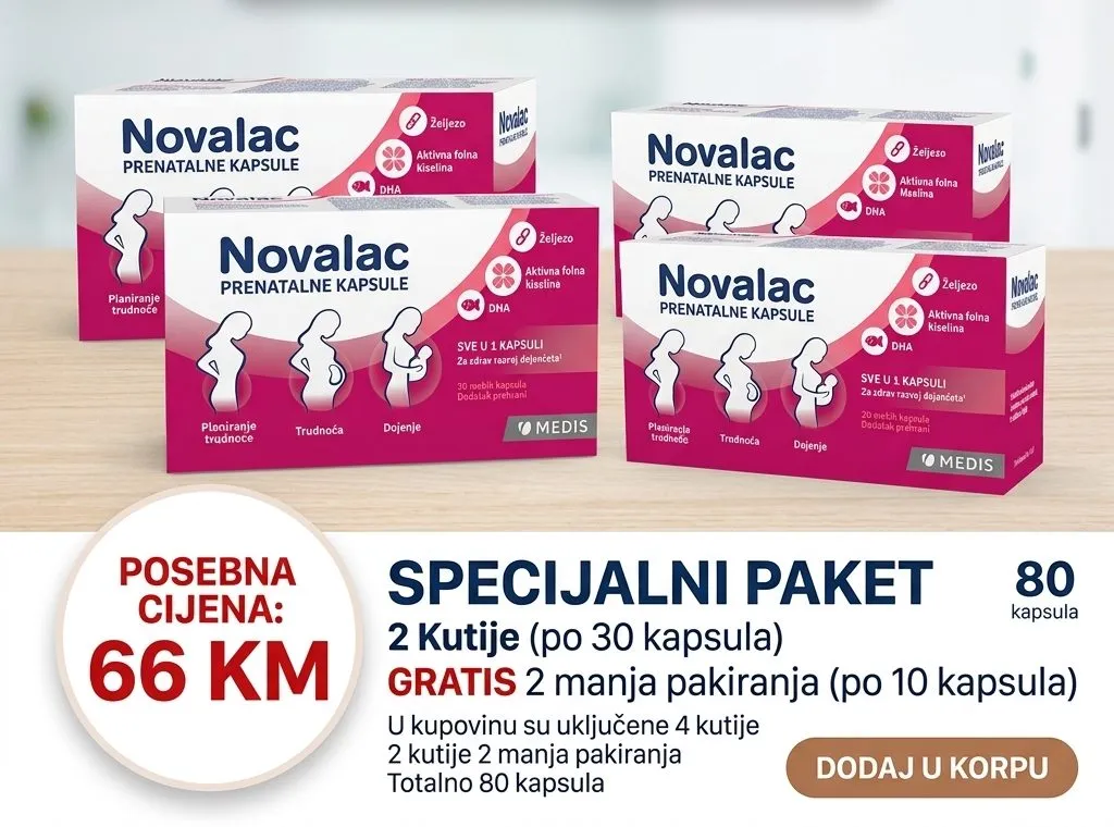 POSEBNA PONUDA NOVALAC PRENATAL a30 kapsule 2 KUTIJE + 2 KUTIJE 10 kapsula GRATIS