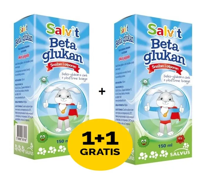 SALVIT BETA GLUKAN SIRUP 150ml 1+1 GRATIS, Dodatak prehrani za jačanje imuniteta