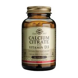 SOLGAR CALCIUM CITRATE + D3 tablete a 60, Dodatak prehrani za mineralizaciju kostiju