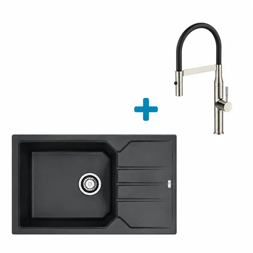 Alveus set: sudoper RECORD 40 i česma Mirage-PS – antracit/inox