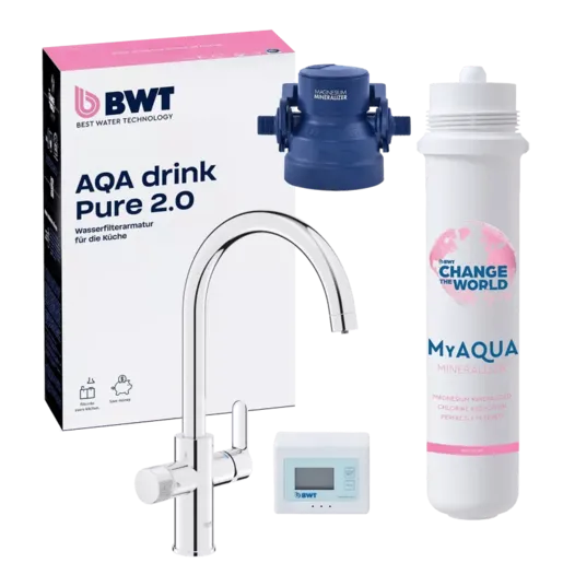 BWT AQA drink Pure 2.0 + GROHE 3-u-1 filter set, MyAQUA Taste