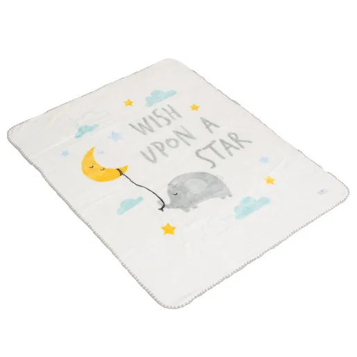CANGAROO dekica za bebe Softy Wish upon a star, 110 x 140 cm, White