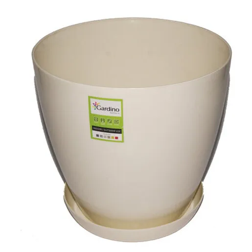 Gardino saksija LUX 14 cm sa podmetačem, bež