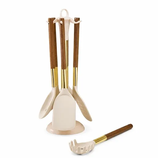 Karaca set kuhinjskih pomagala sa stalkom Harper, 6/1 cream
