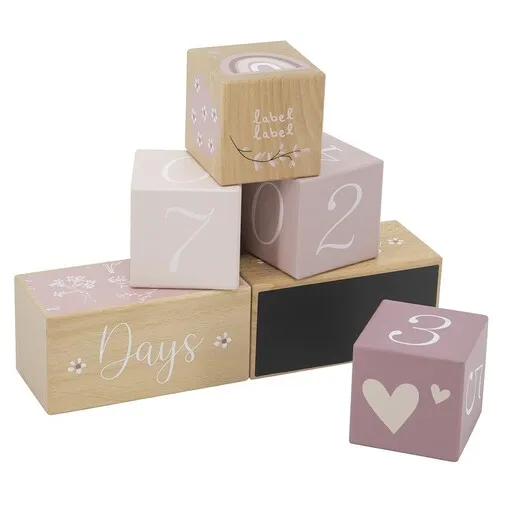 Label Label Drvene Milestone Kockice – Pink / LLWT-10442