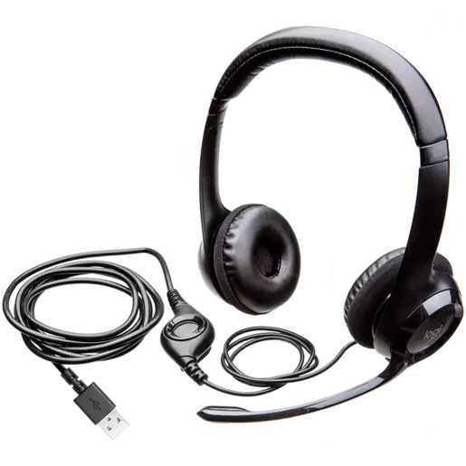 Logitech slušalice H390 Stereo, žičane, crne