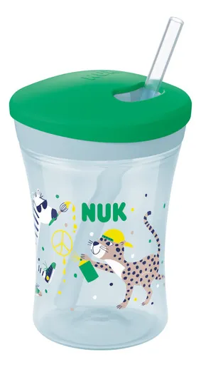 NUK Evolution Action Cup čaša sa slamkom, 230 ml, 12+ mj., zelena