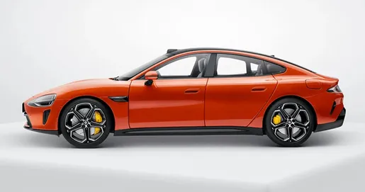 Xiaomi model SU7 automobil Die-Cast 1/18Lava Orange