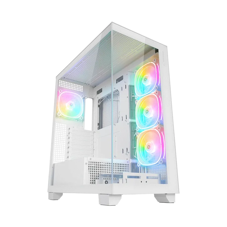 Kućište gaming RAMPAGE HYDRA V1 WHITE Type-C+USB3.0+USB2.0 4*ARGB Fan+Hub E-ATX Exclusive Gaming, 39923