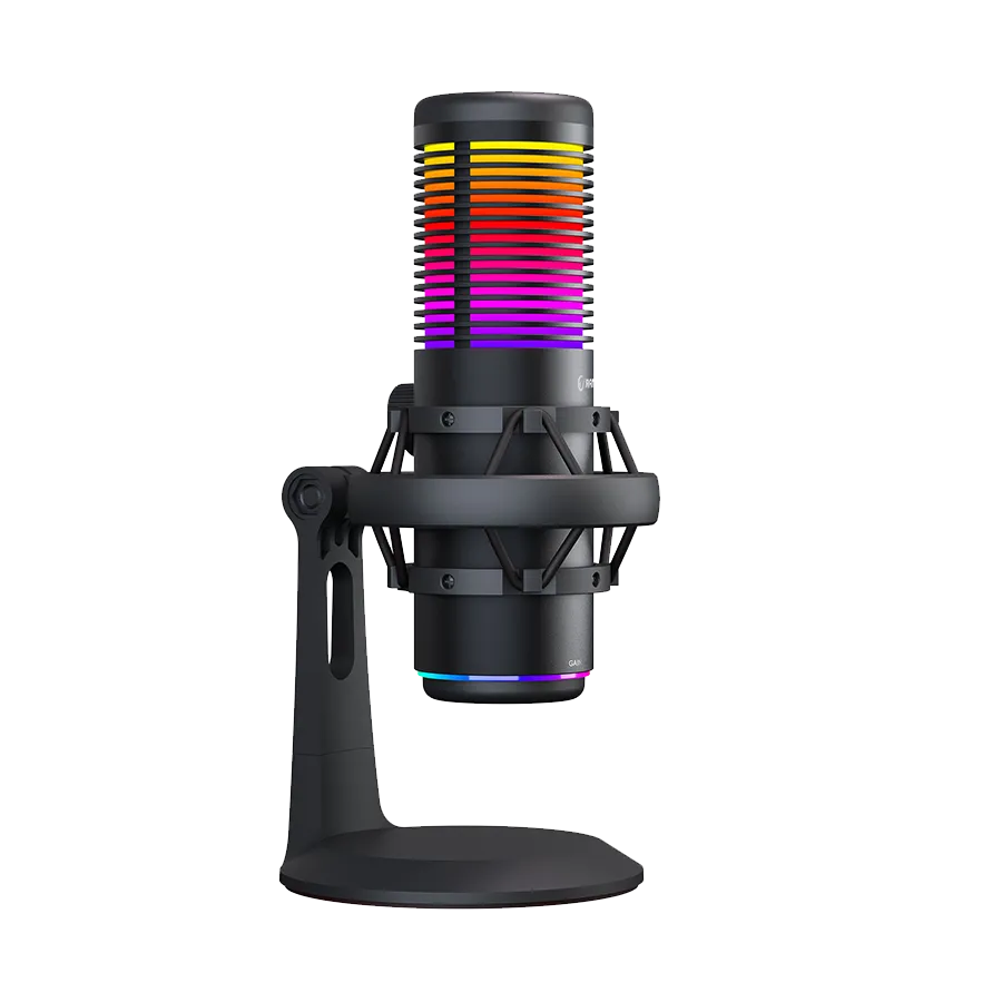 Mikrofon gaming RAMPAGE Bemol RGB Black Microphone with Shock Mount and Pop Filter for Gaming, Streaming, Podcasts, 41147