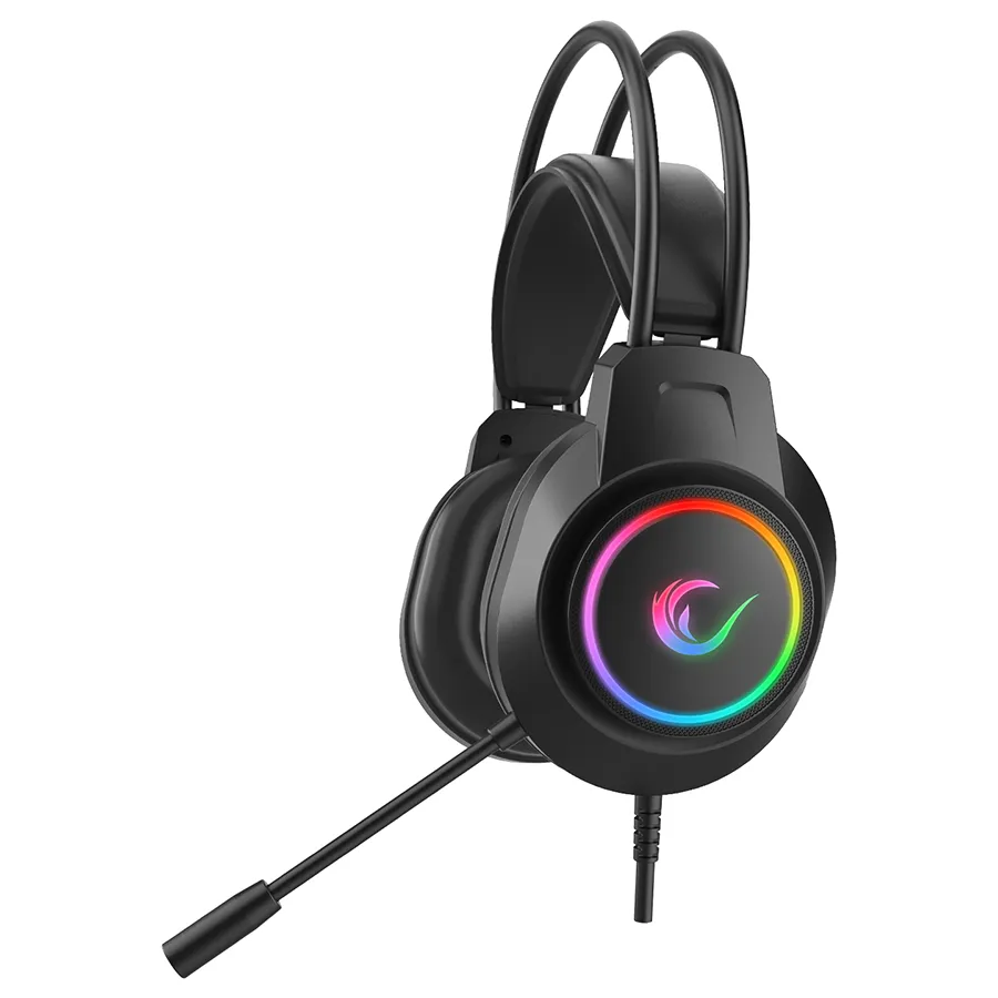 Slušalice sa mikrofonom gaming RAMPAGE RM-K55 Kipchak Black RGB Led 7.1 Gaming Headset with Microphone, 42659