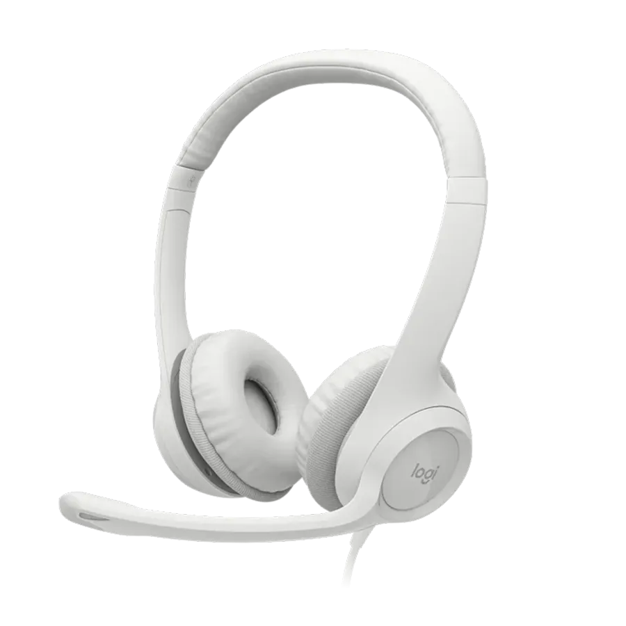 Slušalice sa mikrofonom, Logitech H390, USB, Noise-canceling Rotating microphone, Off-White, 981-001286