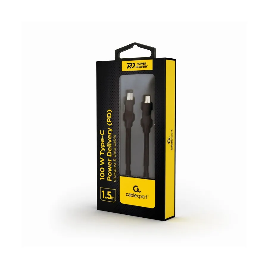 USB 2.0 kabl 100W Type-C to Type-C  Power Delivery (PD) charging &amp; data cable, 1.5 m GEMBIRD CC-USB2-CMCM100-1.5M