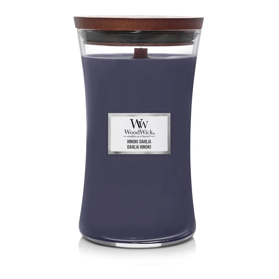 Svijeća WoodWick Hinoki Dahlia (do 180 sati)
