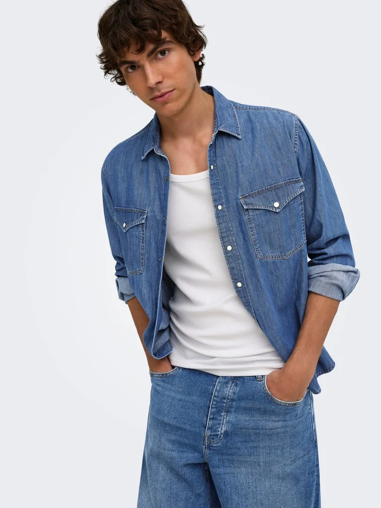 Jeans košulja ONLY & SONS