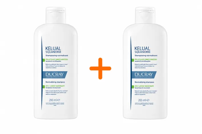 DUCRAY Kelual Squanorm šampon za masnu perut 200ml (1+1 GRATIS)