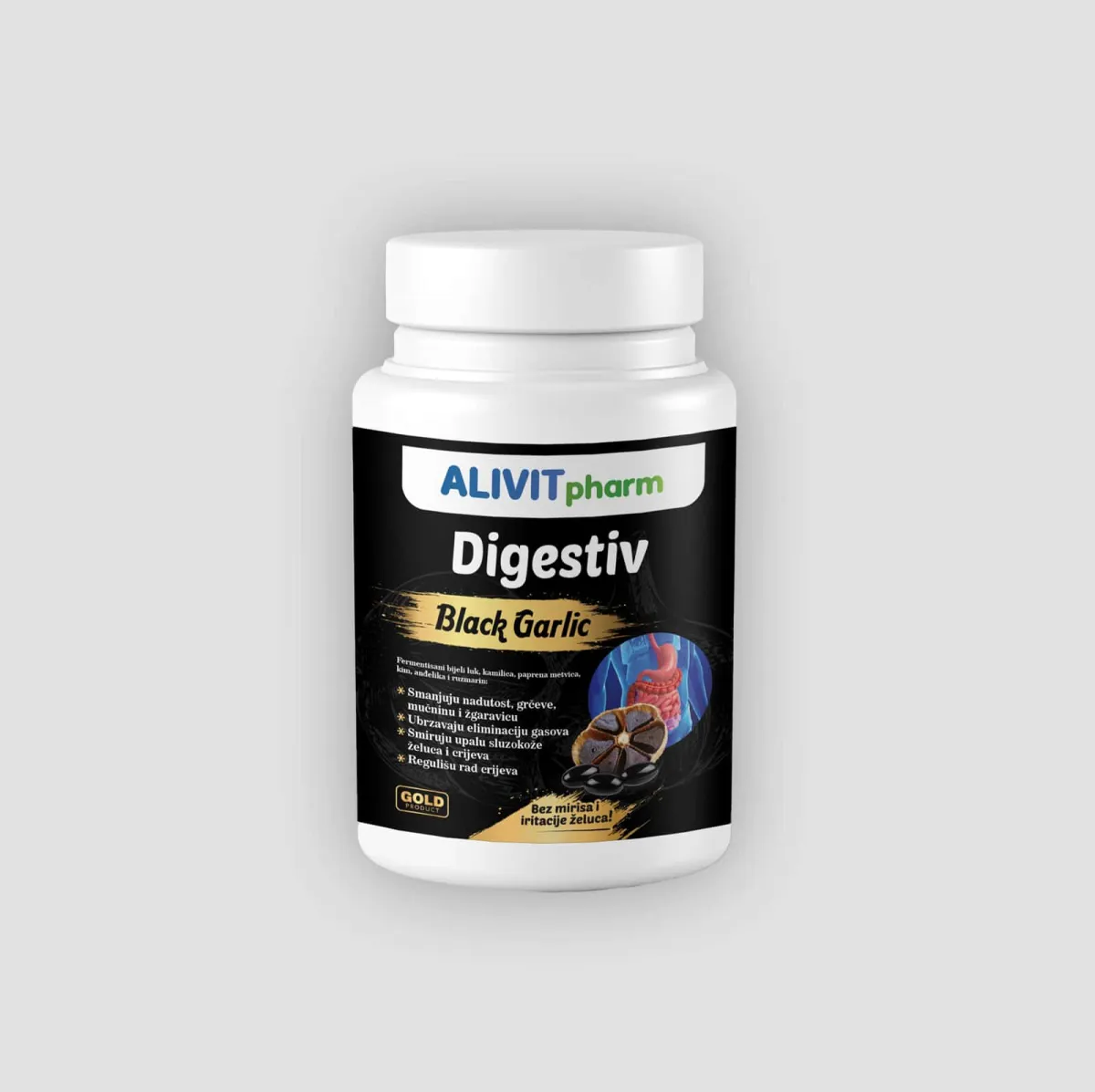 Alivit Pharm Black Garlic Digestiv kapsule a90
