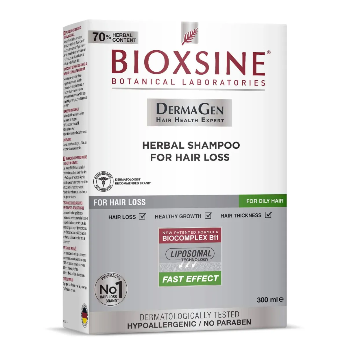 Bioxsine DermaGen Herbal šampon protiv opadanja za masnu kosu 300 ml