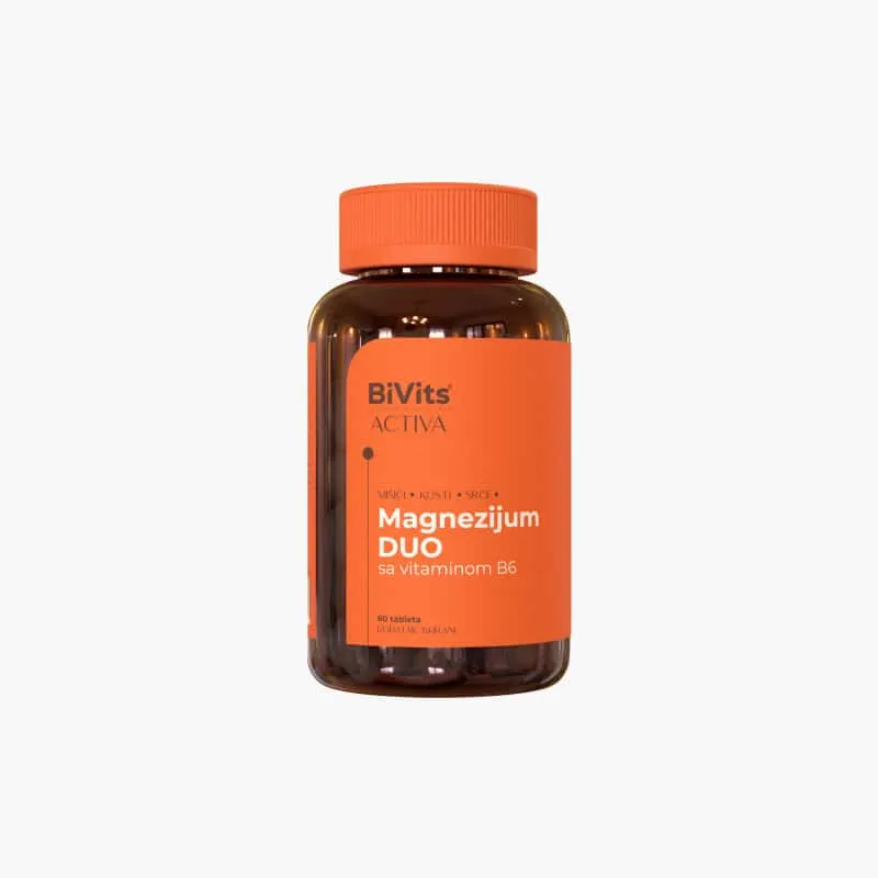 Bivits Magnezij duo+vitamin B6 60 tableta
