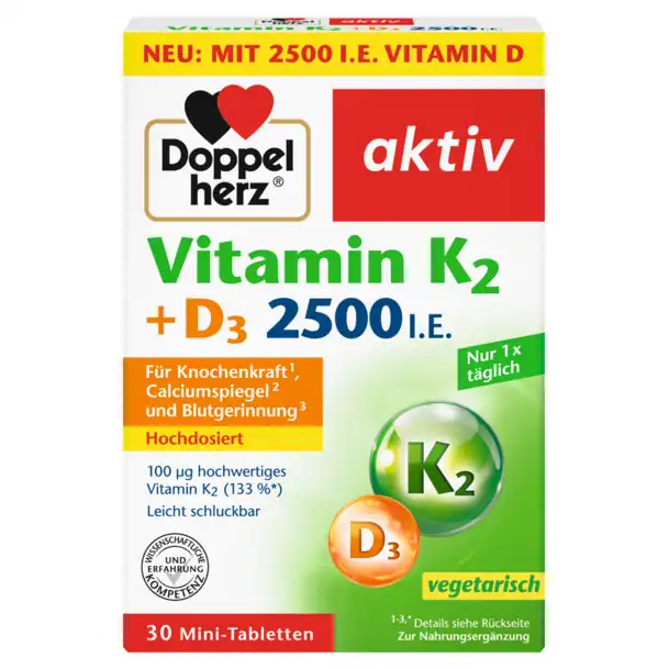 Doppelherz aktiv Vitamin K2 + D3 2500 IJ tablete a30