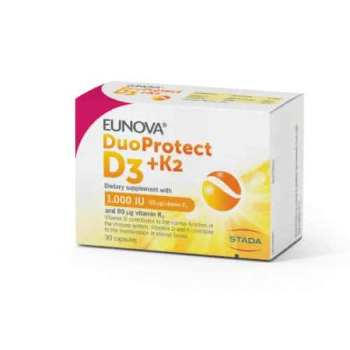 Eunova DuoProtect D3 + K2 1000 IU kapsule a30